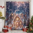 thumbnail image 2 of Shower Curtain 72"W x 96"L Winter Christmas Gingerbread Men House Snowflake Night Fabric Shower Curtains Set with Hooks Water Repellent Bathroom Curtains Machine Washable Bathroom Accessories, 2 of 9