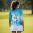 thumbnail image 5 of Uorisanigo Blue Butterflies Long Sleeve Golf Polo Shirts for Women Versatile Fashion Moisture Wicking Casual Tennis Activewear Relaxed Zip Up Collar 3/4 Sleeve Athletic Tops Size S, 5 of 7