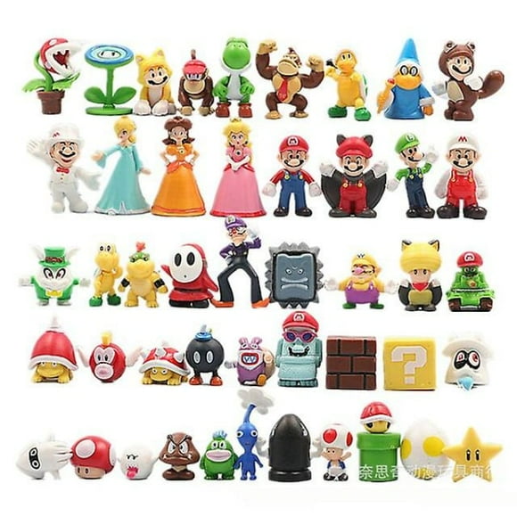 48 pcs Super Mario Bros Luigi Yoshi Donkey Kong Wario PVC Action Figure Toys Collectible Model Toys for Children Birthday Gifts Gift for Kids