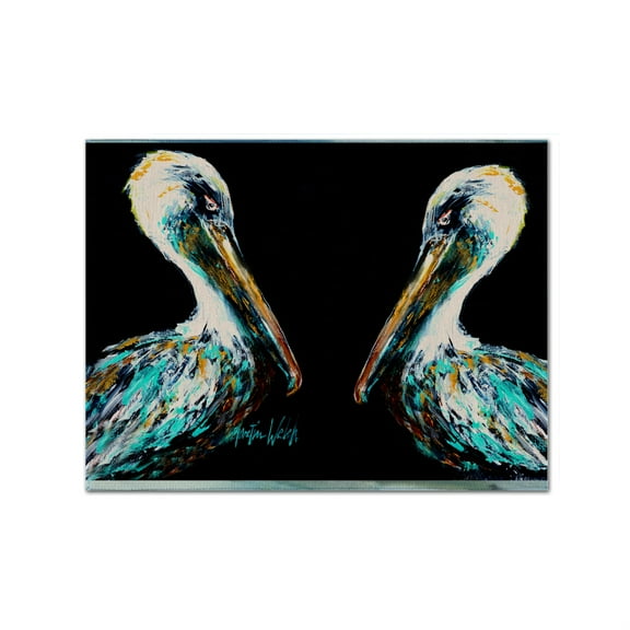 Carolines Treasures MW1164PLMT Dressed In Black Pelican Fabric Placemat, Multicolor