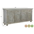 thumbnail image 2 of Taran Designs Monte 4-drawer 4-door Carved Solid Wood Sideboard in Gray, 2 of 9