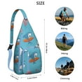 thumbnail image 3 of Cute Cartoon Shark Sling Backpack - Playful Underwater Shark Pattern, Lightweight & Durable (Marine Life Lover Gift), 3 of 4