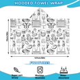 thumbnail image 2 of Black and White Football Elements Pattern Hooded Bath Towel，50"x30" for Ages 3 To 12 Kids, Quick Dry Lightweight Soft Microfiber Hood Beach Towel Cover Up for Kids, 2 of 7