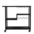 thumbnail image 4 of Holly and Martin Zephs Contemporary Bar Cart in Black with Smoked Mirror, 4 of 23