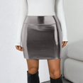 thumbnail image 2 of vigerkar Women's Elastic Waistband Stretch Bodycon Mini Length Pencil Skirt Grey, L, 2 of 8