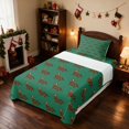 thumbnail image 3 of Manfei Dachshund Twin Sheets Christmas Bedding, Blue White 3pcs (1 Flat Sheet, 1 Fitted Sheet and 1 Pillowcase), 3 of 6