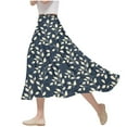 thumbnail image 2 of Skirts for Women A-Line Skirt Floral Printing Elastic Waist Leisure Skirt Black XXXL, 2 of 5