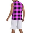 thumbnail image 2 of Honeii Purple Black Buffalo Plaid print basktball shirt for men and women, Unisex basketball jersey for Theme party-Large, 2 of 6