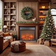 thumbnail image 6 of 23" Electric Fireplace Insert, Electric Fireplace Heater with Remote/Timer, Adjustable 4 Flame Brightness, Digital Display, Log Set, Overheating Protection, 1400W(22 15/16" X 17 5/8"), 6 of 14