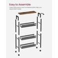 thumbnail image 6 of VASAGLE Rolling Cart, 4-Tier Utility Cart, Storage Cart with Handle, Metal Frame, for Kitchen, Dining Room, Living Room, Home Office, Rustic Brown and Black, 6 of 7