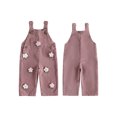 thumbnail image 2 of RUINIXCW Kids Girls Overalls, Sweet Embroidery Flower Corduroy Buckle Closure Pants, 2 of 7