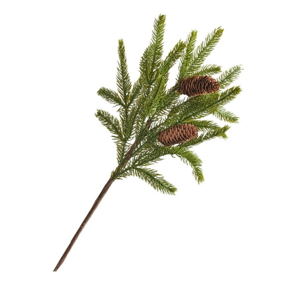 Christmas Pine Branch and Pinecone Cuttings, Simulation Plant Decoration, Desktop Flower Arrangement for Xmas Table Decor, 6.7x19.69 inch