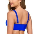 thumbnail image 6 of Ocean Blues Women's V Neck Twisted&nbsp;Push UP Ruched Bikini Top, 6 of 9
