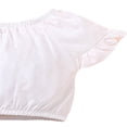 thumbnail image 3 of Toddler Girl Summer Outfits Set  Short Sleeve Button Down Crop Top Striped Shorts with Belt MHX, 3 of 5