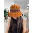 thumbnail image 2 of SikaFu Plush Splicing Knitted Bucket Hat For Women Winter Thicken Warm Knitted Panama Bob Female Plush Fisherman Hats Basin Caps Gorros, 2 of 6