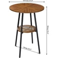 thumbnail image 3 of Boho Bar Height Table - Rattan Storage Shelf, High Top & Counter Height Dining Table, 3 of 7