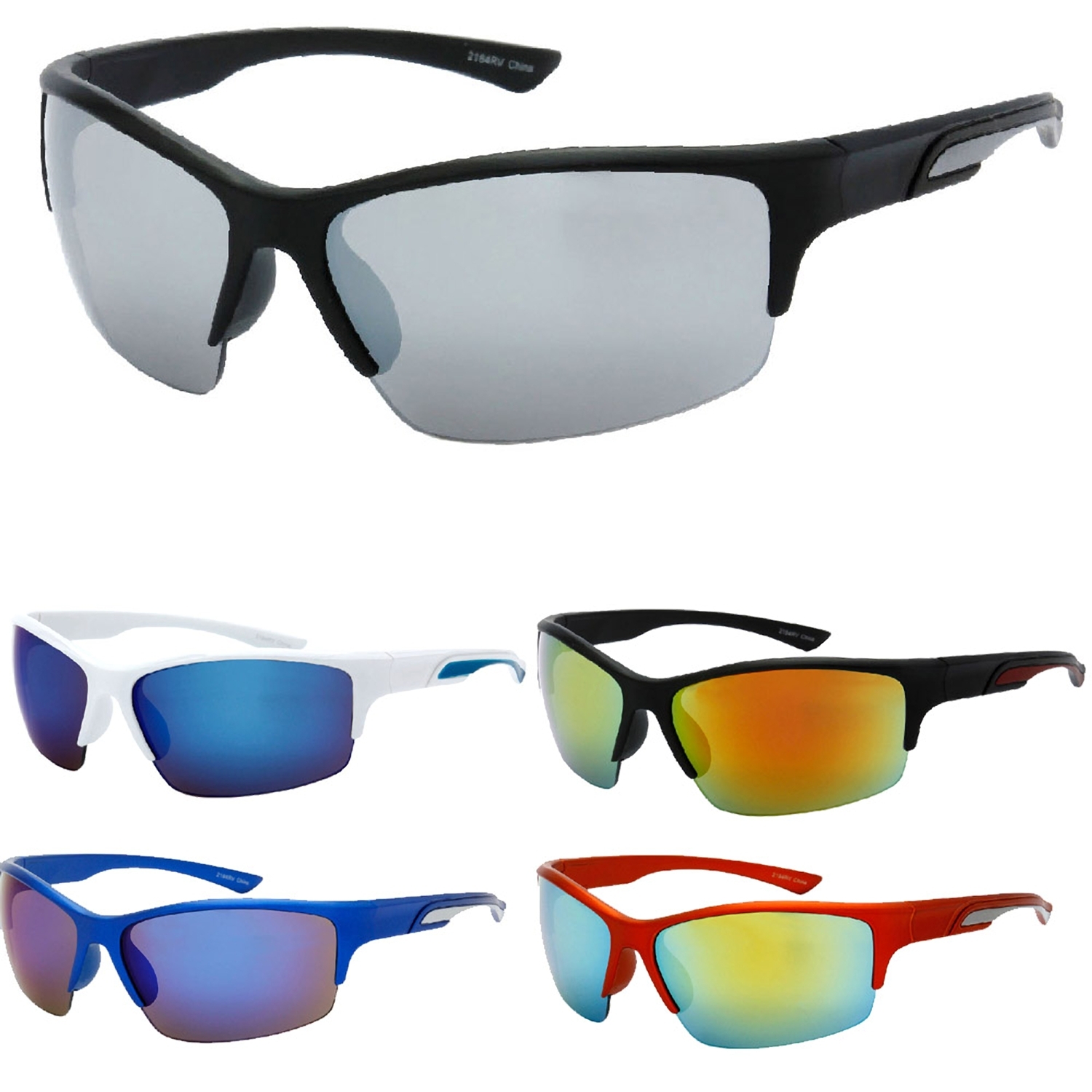 MLC Eyewear Model 84R UV400 Ultra Reflective Light Weight Sport Frame Sunglasses - image 1 of 2