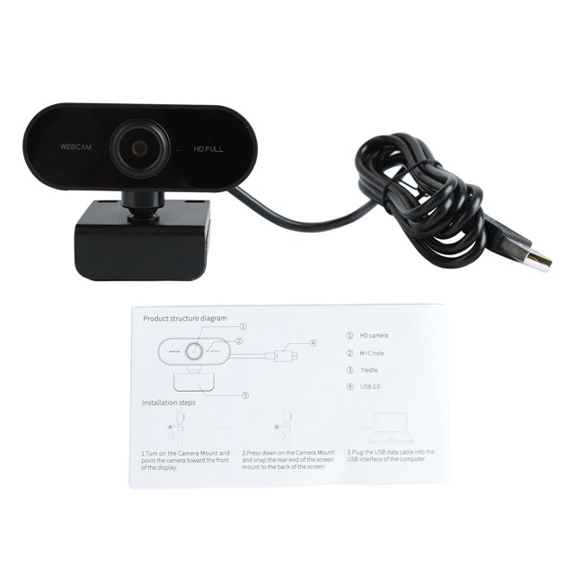 Cámara web para computadora HD 1080P con micrófono incorporado, enfoque automático, cámara web para computadora USB para grabación de conferencias
