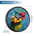thumbnail image 3 of Voice Activated Clock with Glow Light 12 Inch Large Silent Wall Clock Battery Operated for Home Decor Colorful Row Boats, 3 of 8