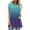 Blue, variant on IROINNID Women's Summer Gradient Round-Neck Tunic Loose Short Pullover Sleeve Tops Blouse Spring Saving