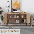 thumbnail image 4 of Brafabhome Boho Sideboard Buffet Cabinet with 3 Rattan Doors, Wood Storage Credenza with Steel Legs for Living Room, Dining Room, Entryway, Kitchen | Beige, 4 of 8