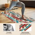 thumbnail image 4 of Brown Triangular Geometric Pattern Hot Yoga Mat Towel Non Slip for Hot Yoga - Quick-Drying Yoga Mat Cover with 4 Corner Pockets with Travel Bag - Hot Yoga Towel Non Slip 70"x26", 4 of 6