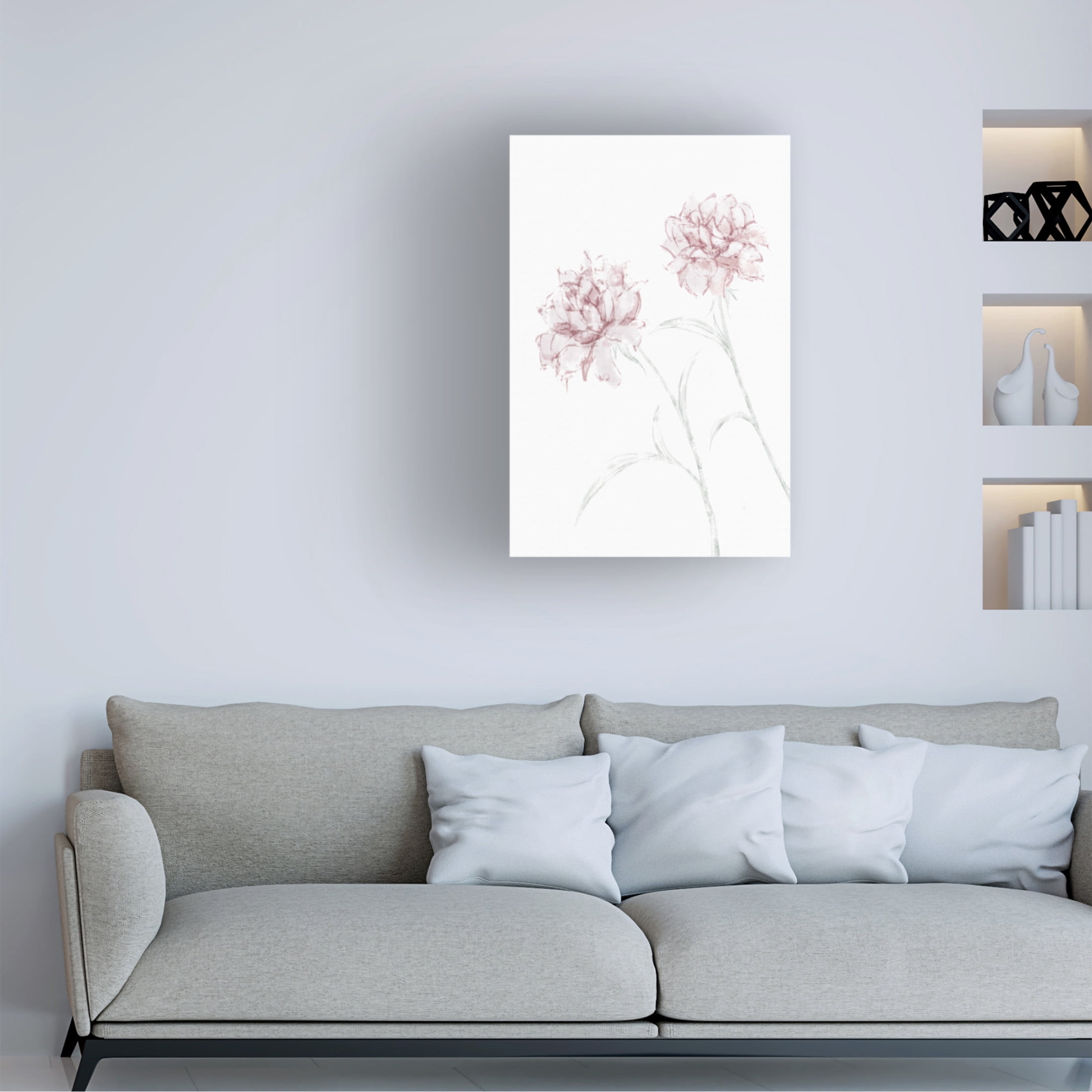 Canvas Wall Art - Pictufy Studio Ii 'Peony 03' Wall Art for Living Room, Bedroom, or Office Décor by Trademark Fine Art - 22 x 32 Inches