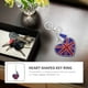 thumbnail image 2 of 2 llaveros con forma de corazón de Union Jack y aleación de diamantes de imitación para bolso de mujer., 2 of 6