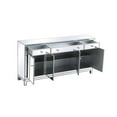 thumbnail image 5 of Maklaine Modern 72" Metal and MDF Mirrored Credenza in Antique Silver, 5 of 8