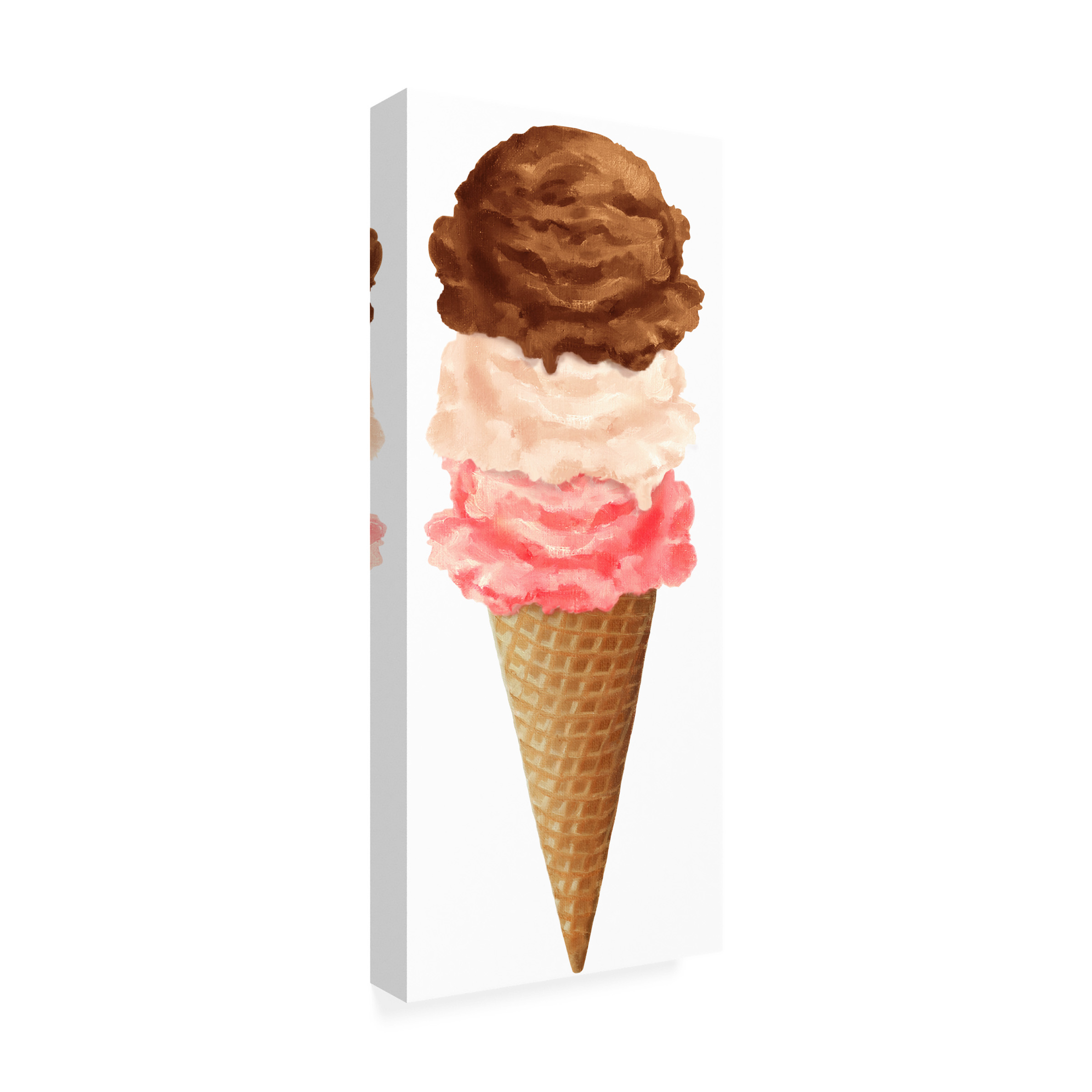 RetroPlanet 'Ice Cream Cone 3 Scoops' Canvas Art