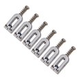 thumbnail image 1 of Puente de guitarra Yuxing 6 Piezas de metal en forma de U con bola de rodillo y cuerdas de trémolo plateadas, 1 of 5