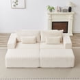 thumbnail image 6 of CKEASEAN 87" Double Oversized Chaise Lounge Chair Indoor, Loveseat Sectional Cloud Couch Sofa with Ottoman & Pillows, Upholstered Corduroy Sofa Bed Reading Sleeper Recliner for Living Room, 6 of 9