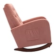 thumbnail image 4 of Rocking Chair with Fabric Upholstery and Button Tufted High Back, Pink, 4 of 5