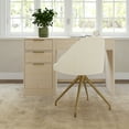 thumbnail image 5 of Martha Stewart Upholstered Stationary Office Chair in Off White/Polished Brass, 5 of 12