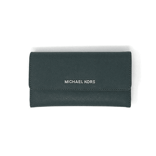 Michael Kors Jet Set Travel Large Trifold Leather Wallet (Racing Green)  35S8GTVF