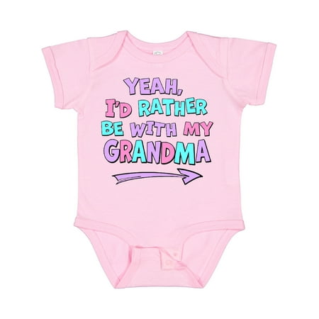 

Inktastic Yeah I d Rather Be with My Grandma in Pink Blue and Purple Gift Baby Boy or Baby Girl Bodysuit