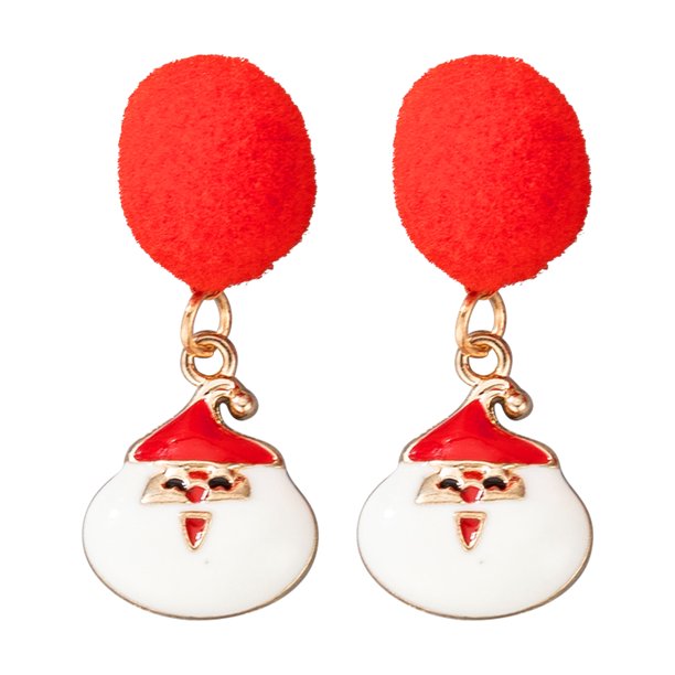 Pendientes de Navidad Candy Elk Bell moda salvaje rojo y verde pelo bola pendientes Wmkox8yi sjalhkljlk4674