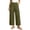 Army Green, variant on Women's Multi-Pocket Wide Leg Cargo Pants, Solid Color Elastic Waist, Casual Streetwear Trousers Khaki S