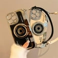 thumbnail image 6 of Phone Cases for iPhone 13 Pro Max, Cute Camera Design, 3D Vintage Camera Cover Phone Case with Wrist Strap & Long Lanyard (Black, iPhone 13 Pro Max), 6 of 7