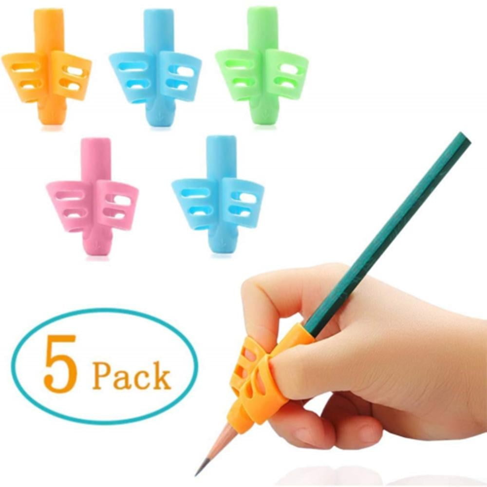 3pcs 2/3-finger Grip Silicone Kid Baby Pen Pencil Holder Help Learn Writing Tool