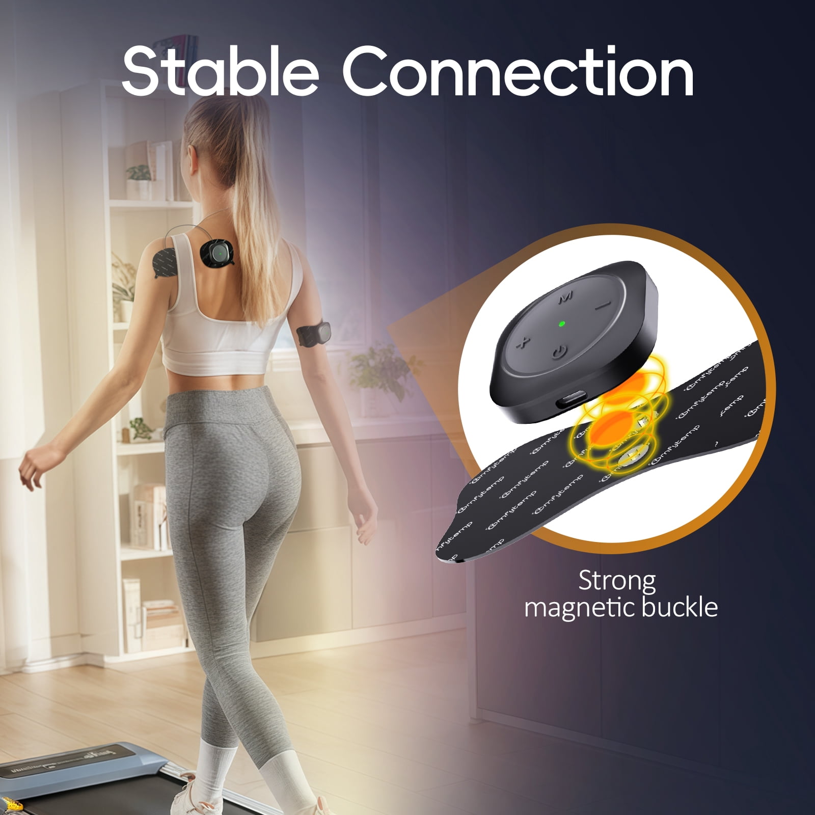 Comfytemp Rechargeable TENS Unit Muscle Stimulator, Electrode Wireless Massager for Back, Neck & Leg Pain