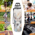 thumbnail image 7 of Deer Head Floral Flowers Sports Water Bottle Portable Travel Mug 32oz BPA Free Leak Proof Straw Transparent Tritan for Gym Yoga Cycling Camping, 7 of 7