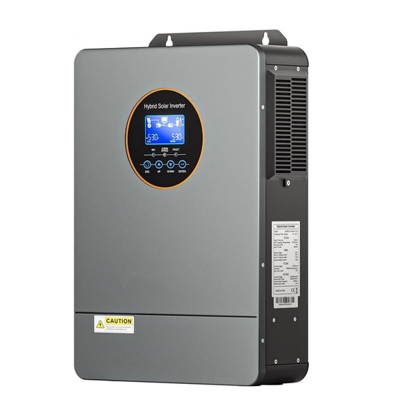 5500W Hybrid Solar Inverter, All in One Pure Sine Wave Power Inverter Charger, 48V DC to 120/240VAC, with Built-in 120A MPPT Solar Controller, for On/Off-Grid System Lead Acid Lithium Battery