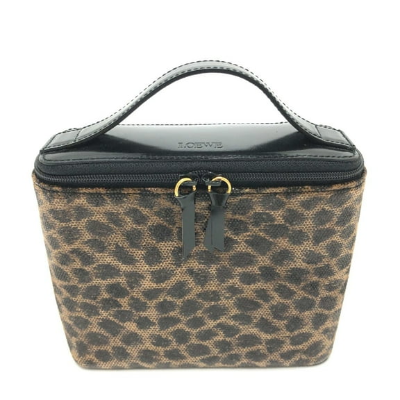 Pre-Owned Loewe Leopard Bag Vanity bag Brown GoldHardware (Good)