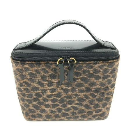 Pre-Owned Loewe Leopard Bag Vanity bag Brown GoldHardware (Good)