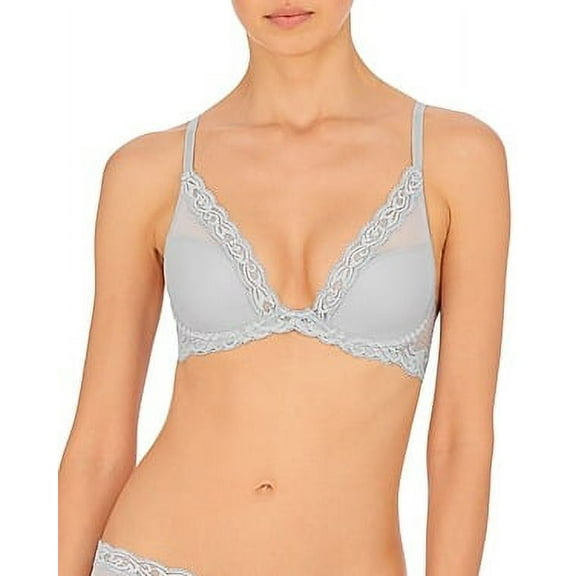 Natori RAINY Feathers Lace Contour Underwire Plunge Bra, US 34G, UK 34F