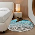 thumbnail image 2 of Round Rugs 4Ft, Ocean Water Ripple Round Area Rug Washable Indoor Throw Carpet, Summer Seaside Underwater Scene Soft Non Slip Circle Rug for Kitchen Nursery Room Home Decor Aesthetic, 2 of 8