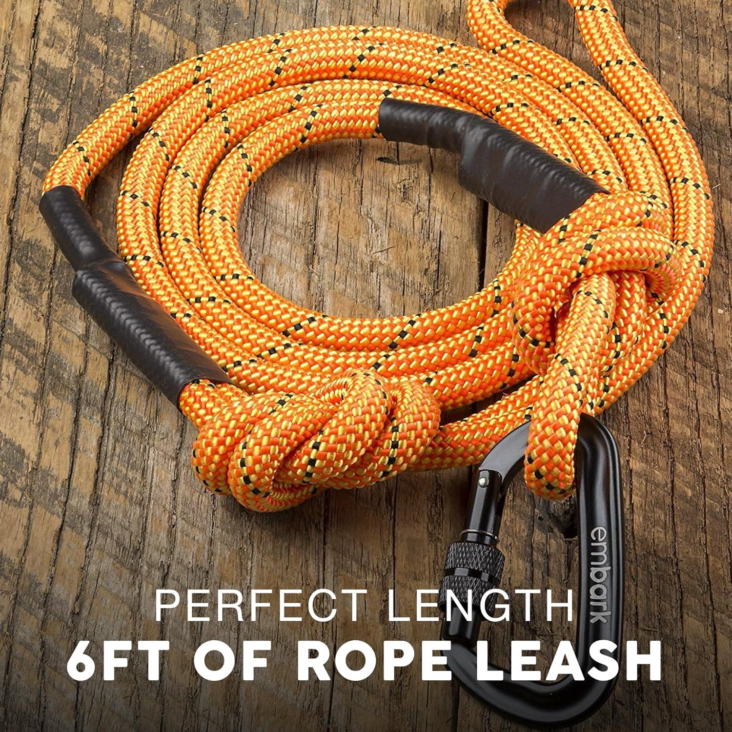 Embark Adventure Dog Leashes - Colorful, Strong Nylon Leashes for Small, Medium & Large Dogs, Heavy Duty Black Leash