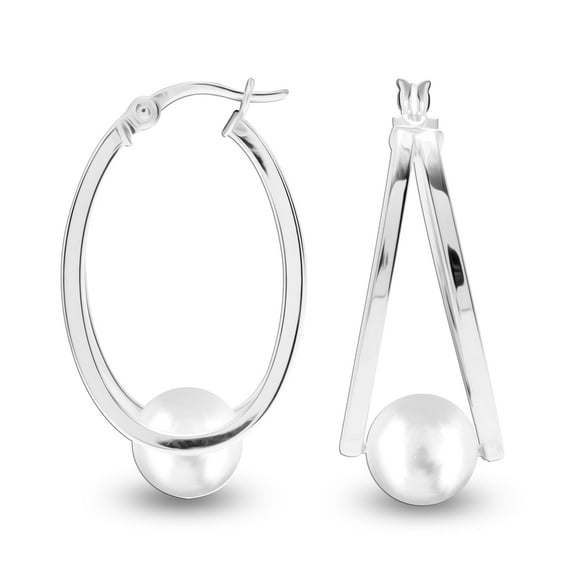 LeCalla .925 Sterling Silver Jewelry Double Hoop Earrings for Women and Teen Girls 29MM