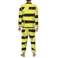 thumbnail image 5 of Bingfone Men'S Pajama Set 2 Piece Loungewear Pjs, Long Sleeve With Pajama Pants-Lemon, 5 of 9